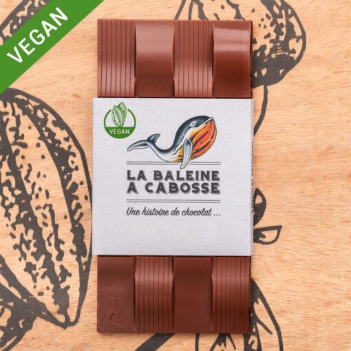 Tablette de chocolat au lait 45% de cacao, vegan 1